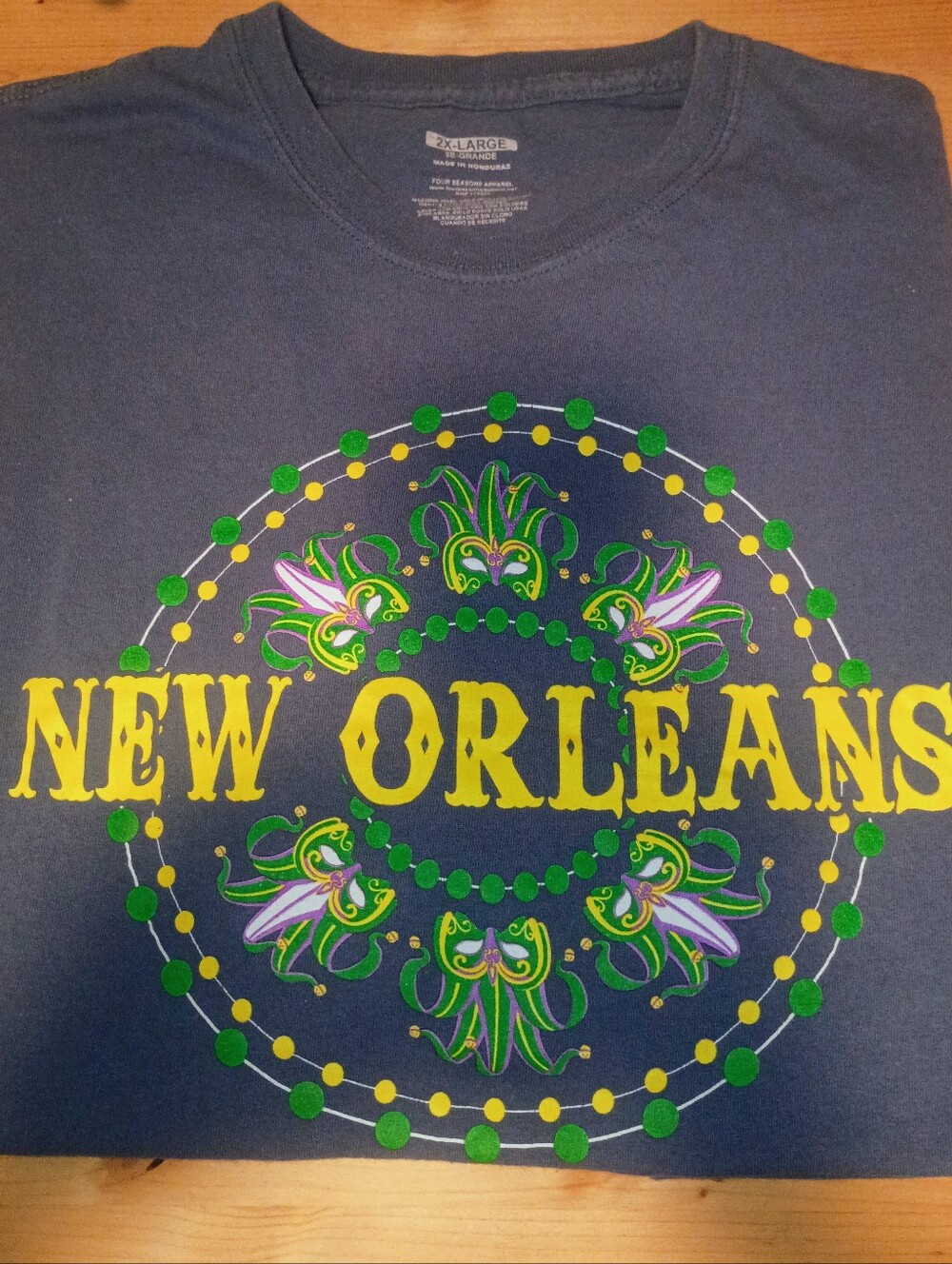 New Orleans Graphic T‑Shirt in Navy with Yellow & Green Print